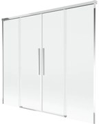 Mexen Rox, 2-krídlová posuvná vaňová zástena 170 x 150 cm, 8mm číre sklo, chrómový profil, 8C9-170-002-01-00