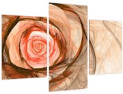 Obraz - Abstraktné ruže ružová s bielym pozadím (90x60 cm)