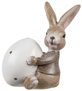 Keramimcká dekorácia králik s vajíčkom - 5*4*8 cm