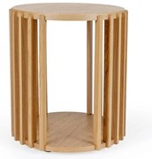 Odkladací stolík z dubového dreva Woodman Drum, ø 53 cm