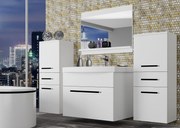 Kúpeľňový nábytok Belini biely mat + umývadlo + zrkadlo  ROD M 4/0/W/W/0/ZW