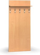 Vešiaková stena PRIMO WOOD, 5 háčikov, polica, roky zvisle, buk
