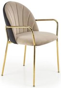 Stolička K500 béžová/čierna/zlatá