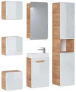 Zostava kúpeľňového nábytku BÁRA 40 cm s úzkou umývadlovou skrinkou vr. keramického umývadla s prepadom