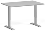 Výškovo nastaviteľný stôl, 120x80 cm, 2 motory, sivá podnož, sivá
