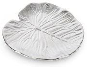 DEKORAČNÝ KERAMICKÝ PODNOS KALINA (03) 16X16X2 CM STRIEBORNÝ