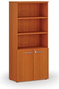 Kombinovaná kancelárska skriňa PRIMO WOOD, dvere na 2 poschodia, 800 x 420 x 1781 mm, čerešňa