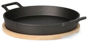 Liatinová panvica s bambusovou podložkou ANDREAS čierna ALL 976968