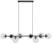 Závesne svietidlo Paris, 8x transparentné sklenené tienidlo, B