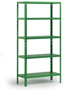 Policový regál 1800x900x400 mm, 5 políc, nosnosť police 70 kg, zelený