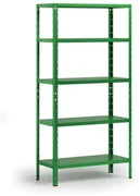 Policový regál 1800x900x400 mm, 5 políc, nosnosť police 70 kg, zelený