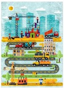 Detský kusový koberec Junior 52105.801 Construction site, 80x150, viacfarebná, detská izba, Dywany Łuszczów