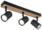 Globo 57911-3BW - Bodové svietidlo ROBBY 3xGU10/35W/230V čierna/hnedá