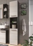 Vysoká kúpeľňová skrinka Gloss, antracit/biely lesk%