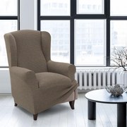 Super strečové poťahy HARMONIA oriešková kreslo ušiak (š. 70 - 100 cm)