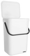Závesný odpadkový kôš na dvierka, s vekom 10 l - biely
