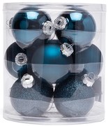 Sada vianočných ozdôb MODRÁ 12 ks, pr. 6 cm