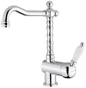 Sapho Sapho, KIRKÉ WHITE stojánkova drezová batéria, biela páčka, chróm, KI14BC