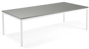 Rokovací stôl QBUS, 2400x1200 mm, klasická podnož, biela, svetlošedá