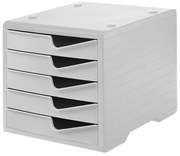 Triediaci box, 5 zásuviek, sivá/sivá