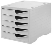 Triediaci box, 5 zásuviek, sivá/sivá