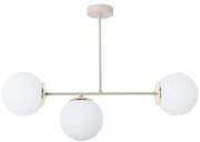 Stropné svietidlo Florence, 3x biele sklenené tienidlo, be/g