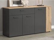 Komoda so zásuvkou Esteban 150 cm, antracit/dub evoke%