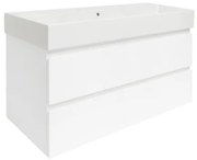 Kúpeľňová skrinka s umývadlom SAT B-Way 99x50x45 cm biela lesklá BWAY2100WU2BI