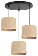 Závesné svietidlo Juta, 3x jutové tienidlo, (výber z 2 farieb konštrukcie), o