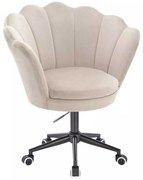 LuxuryForm DESIGN Kreslo FREY VELUR na čiernej podstave s kolieskami - latte