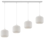 Závesné svietidlo Riffle, 4x biele sklenené tienidlo, w