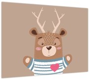 Obraz - Jeleň v pruhovanom tričku (70x50 cm)