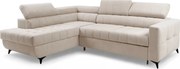 Rohová sedačka Nardo L s rozkladom ľavostranná - béžový plyš Pretty 03