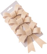 Set vianočných mašlí 10 x 13 cm, krémová, 3 ks, 10 cm