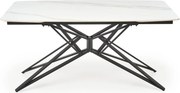 Rozkladací jedálenský stôl Alfredo 160/240 cm biely mramor/čierny