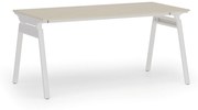 Kancelársky stôl PRIMO SIGMA, 1600 x 800 mm, biela podnož, breza