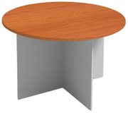 Rokovací stôl s guľatou doskou PRIMO GRAY, priemer 1200 mm, sivá/čerešňa