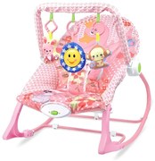 Vibrujúce, hudobné ležadlo do 18 kg, ružové