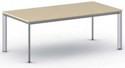 Rokovací kancelársky stôl PRIMO INVITATION, 200x100 cm, sivostrieborná podnož, breza