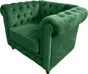 XXXLutz KRESLO CHESTERFIELD, textil, zelená, čierna Xora - Kreslá - 000239009105