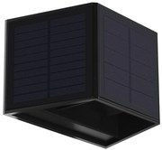 LED Solárne nástenné svietidlo WINGS LED/2W/1200 mAh 3,7V 3000K IP54 čierna