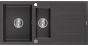 Mexen Andres - granitový drez 100,0x50,0cm, 1,5-komorový, čierna-škvrny, 6515101510-76