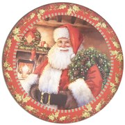 Plastový vianočný okrúhly podnos/tanier Santa I - Ø 33*1 cm