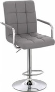 LuxuryForm DESIGN Barová stolička VERONA na striebornom tanieri - šedá