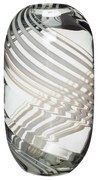 Sivá sklenená váza Hübsch Lara, výška 28 cm
