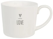 Biely hrnček so srdiečkom s nápisom Love - Lovely Day - 12*8*7 cm / 275 ml