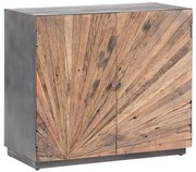 Dizajnová komoda z masívu a kovu Durham recyklované drevo 90cm