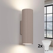 Brilagi - LED nástenné svietidlo CRESTO 2xGU10/10W/230V 20 cm taupe