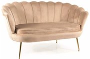 Pohovka Ionia Velvet, dvojsedačka, béžová