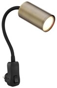 Globo 57911DPM - Nástenné svietidlo do zásuvky ROBBY 1xGU10/25W/230V čierna/mosadz